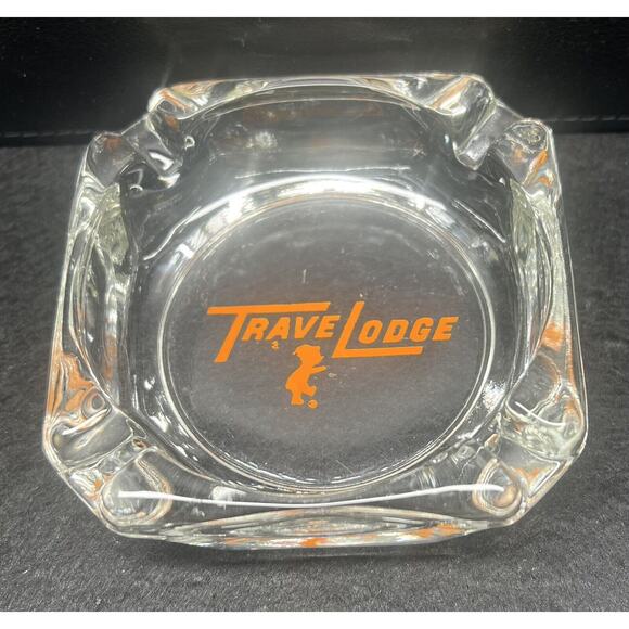 Vintage - Travel Lodge‎ - Glass ASHTRAY - Picture 1 of 2